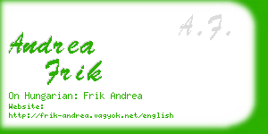 andrea frik business card